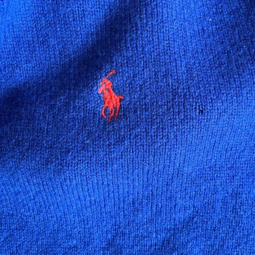Polo by Ralph Lauren Vintage Men’s Collared Sweater 100% Lambs Wool XXL Blue